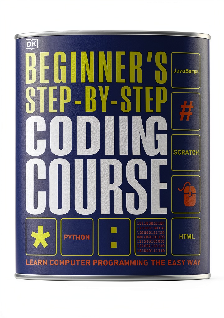 DK Programming Book open on a desk with coding examples