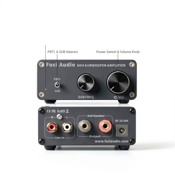 Fosi Audio M04 Mono Subwoofer Amplifier 12V DC Class D-6