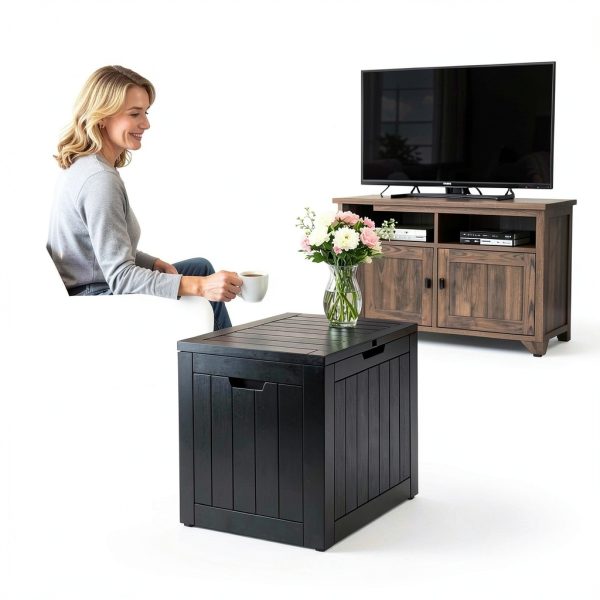 YITAHOME 30 Gallon Deck Box Storage Waterproof Resin Lockable Black-1