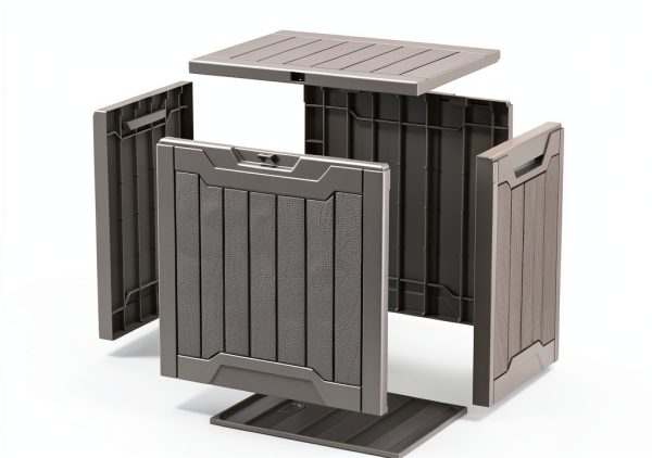 YITAHOME 31 Gallon Outdoor Storage Deck Box Taupe Resin Waterproof-5