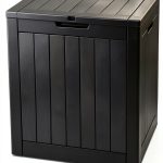 YITAHOME 30 Gallon Deck Box Storage Waterproof Resin Lockable Black-0