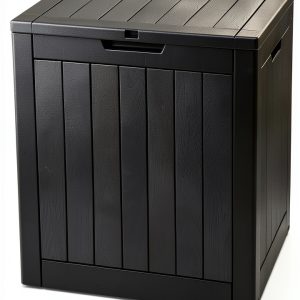 YITAHOME 30 Gallon Deck Box Storage Waterproof Resin Lockable Black-0