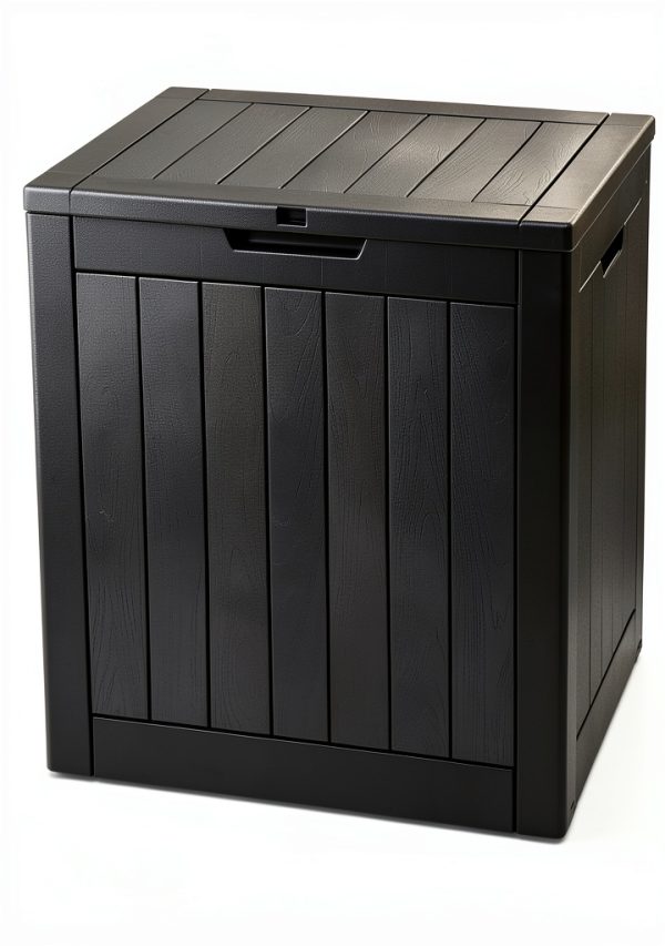 YITAHOME 30 Gallon Deck Box Storage Waterproof Resin Lockable Black-0