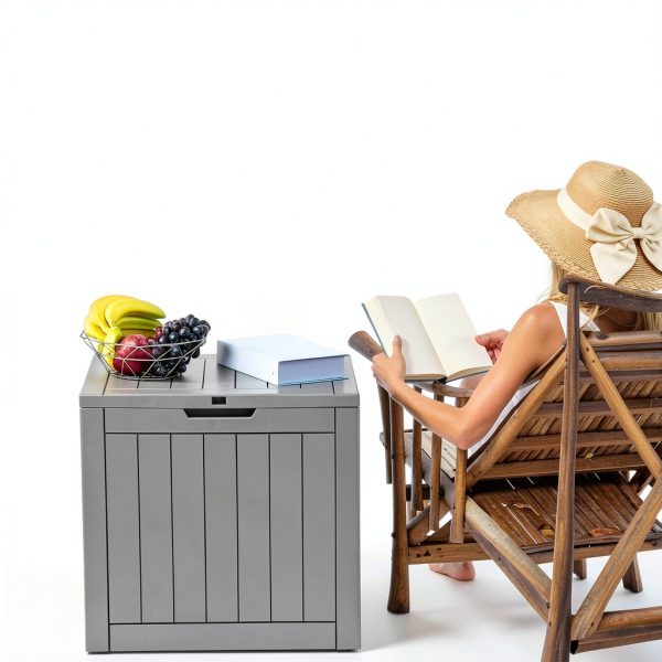 YITAHOME 31 Gallon Outdoor Storage Deck Box Taupe Resin Waterproof-2