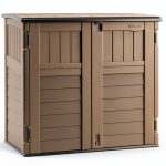 Suncast Outdoor Storage Shed 4x2.5 Stoney Grey Resin Cabinet-0