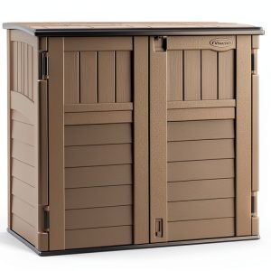 Suncast Outdoor Storage Shed 4x2.5 Stoney Grey Resin Cabinet-0