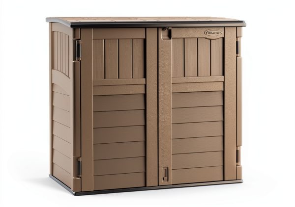Suncast Outdoor Storage Shed 4x2.5 Stoney Grey Resin Cabinet-0
