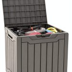 YITAHOME 31 Gallon Outdoor Storage Deck Box Taupe Resin Waterproof-0