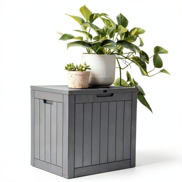 YITAHOME 31 Gallon Outdoor Storage Deck Box Taupe Resin Waterproof-6