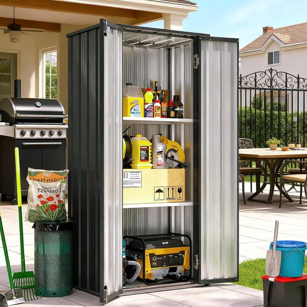 Outdoor Storage Cabinet Breezestival Shed Adjustable Shelf 2.5x1.5-5