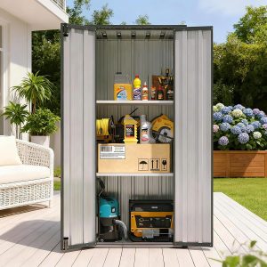 Outdoor Storage Cabinet Breezestival Shed Adjustable Shelf 2.5x1.5-0