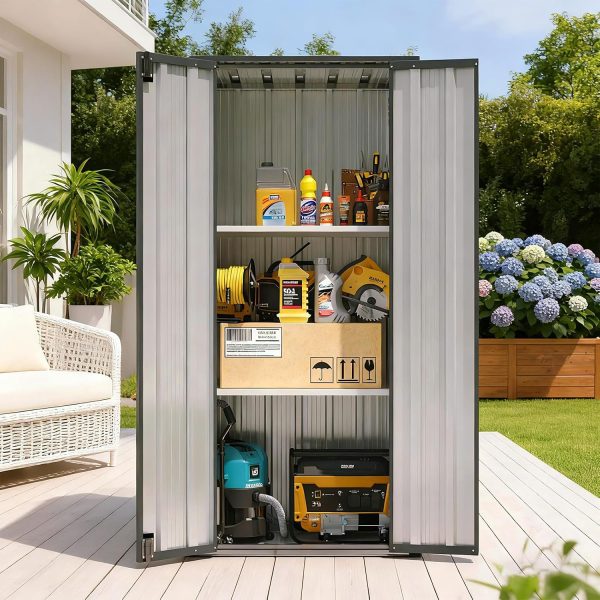 Outdoor Storage Cabinet Breezestival Shed Adjustable Shelf 2.5x1.5-0