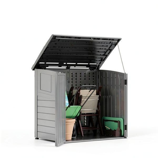 Suncast Outdoor Storage Shed 4x2.5 Stoney Grey Resin Cabinet-5
