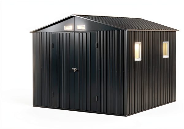 Outdoor Storage Shed BreezZ 10x10 NightBlue Metal Utility Tool Shed-1