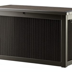 TARKARI 320 Gallon Lockable Deck Box Black Waterproof UV-Resistant-0