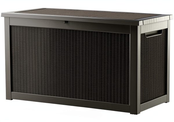 TARKARI 320 Gallon Lockable Deck Box Black Waterproof UV-Resistant-0