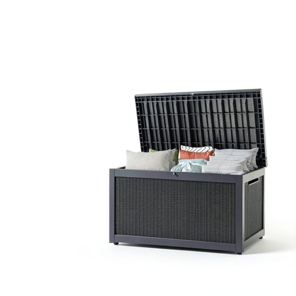 TARKARI 320 Gallon Lockable Deck Box Black Waterproof UV-Resistant-3