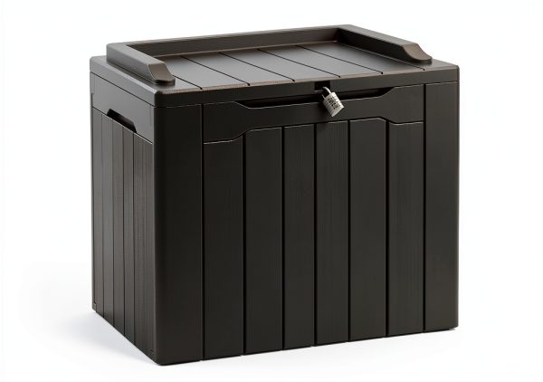 Outdoor Storage Box Greesum 31 Gallon Deck Box Dark Black Waterproof-0
