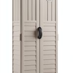 Suncast Vertical Outdoor Storage Shed - Resin, Vanilla Finish-0