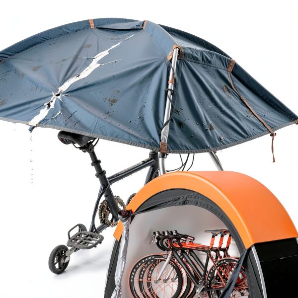 Bike Tent with Rain Cover by PZT Storage Shed Orange 79x32x65in-3