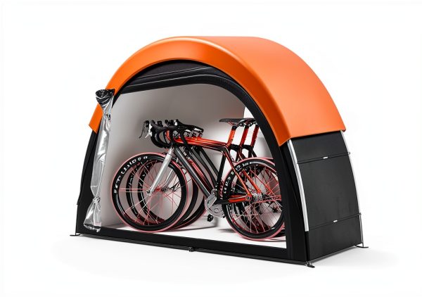 Bike Tent with Rain Cover by PZT Storage Shed Orange 79x32x65in-1