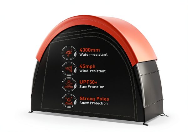 Bike Tent with Rain Cover by PZT Storage Shed Orange 79x32x65in-4