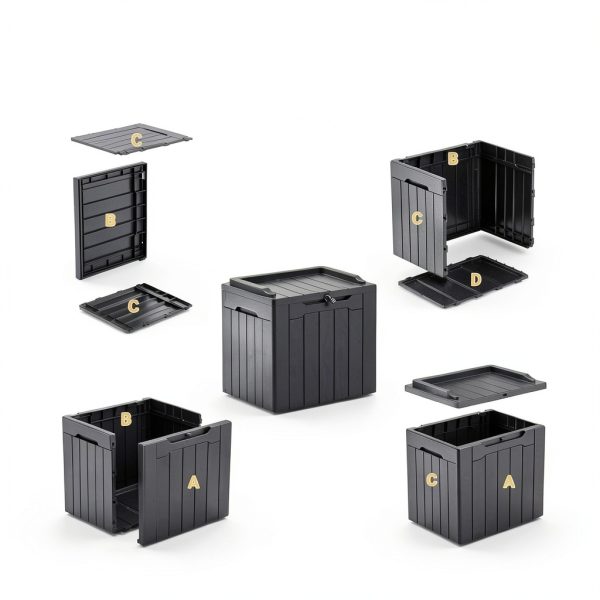 Outdoor Storage Box Greesum 31 Gallon Deck Box Dark Black Waterproof-7
