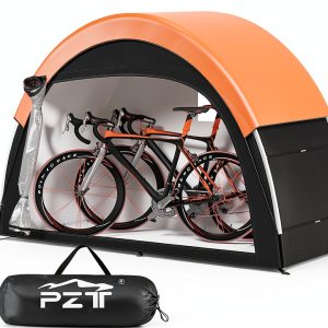 Bike Tent with Rain Cover by PZT Storage Shed Orange 79x32x65in-0